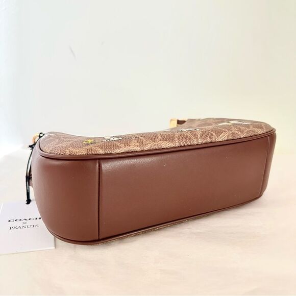 NWT ❤️ Coach X Peanuts Teri Shoulder Bag In Signature Canvas Snoopy Print CBJ88 - Picture 9 of 13